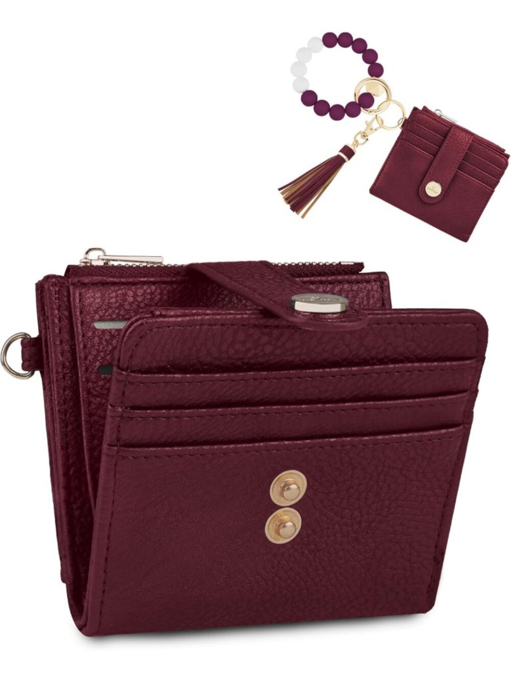 Stylish RFID Small Wristlet Wallet for Women with Keychain - Perfect for